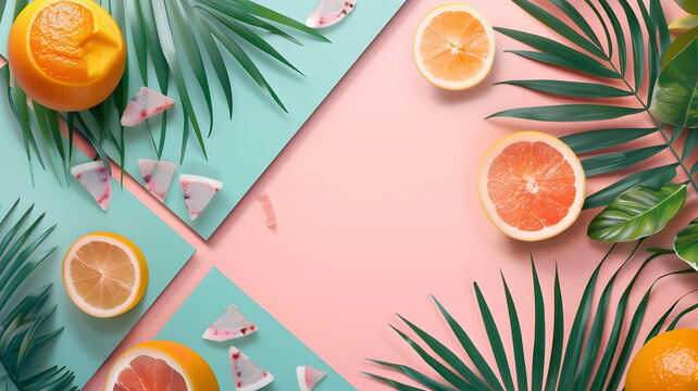 夏季水果熱帶風(fēng)情背景