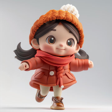 一個(gè)小女孩的可愛(ài)卡通人物