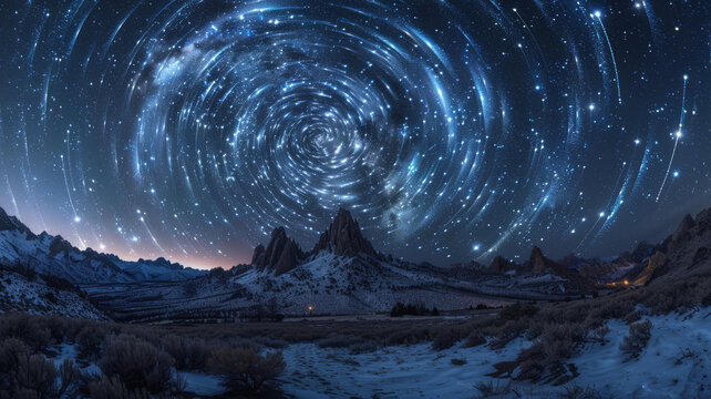 星空下的山峰