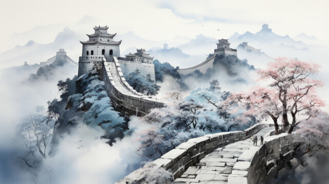 國(guó)畫萬里長(zhǎng)城