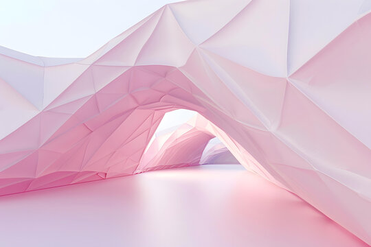粉色幾何抽象3D