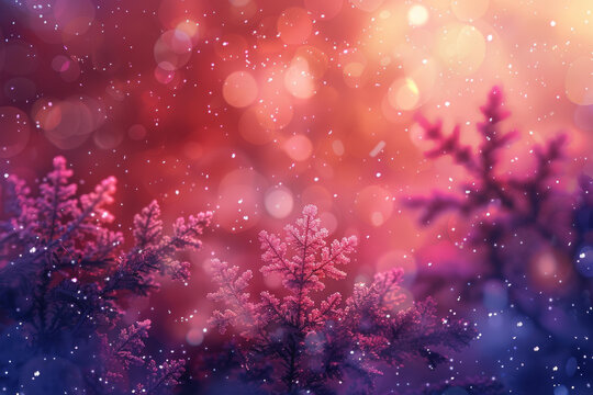 雪花在冬日的陽光下閃耀