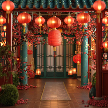 中國風(fēng)春節(jié)室內(nèi)裝飾