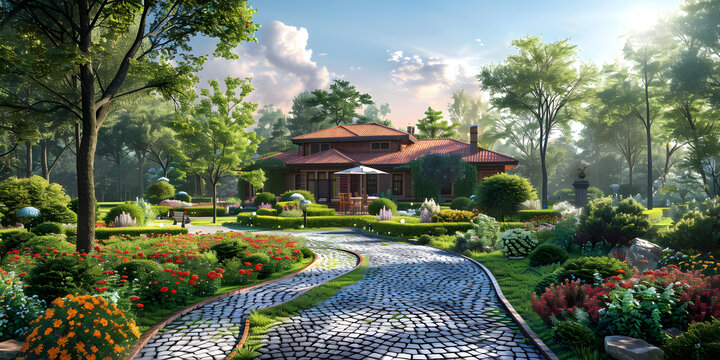鄉(xiāng)間別墅的花園