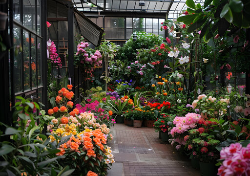 溫室里的鮮花花園