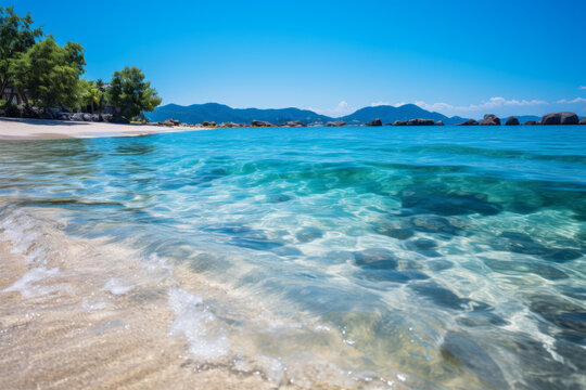 海灘小島，海天一色