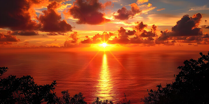 夕陽下的海面