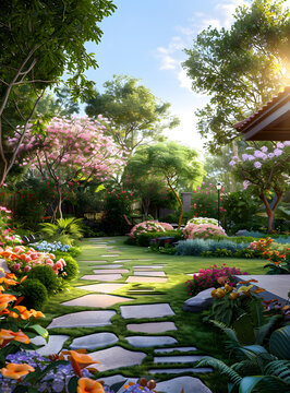 郁郁蔥蔥的花園