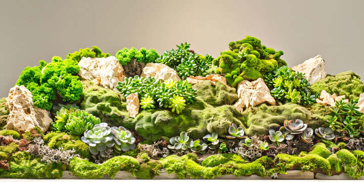 青苔和多肉植物景觀