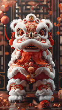 舞獅的AI圖片