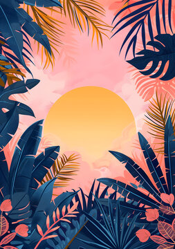 熱帶植物夏季背景