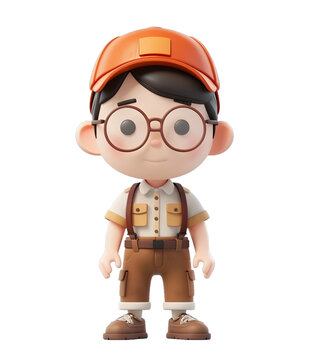 [免摳素材]卡通3D探險男孩