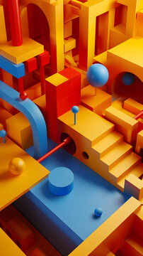 抽象幾何圖形3D