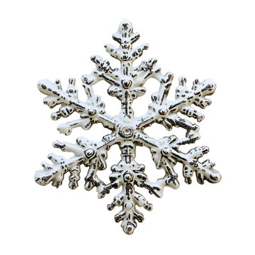 [免摳素材]白色雪花裝飾品 白色背景