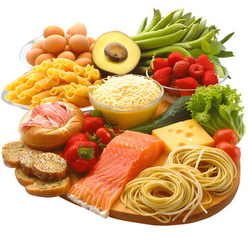 [免摳素材]健康食物 白色背景 木質(zhì)砧板