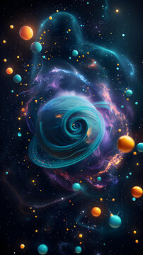 抽象太空漩渦星球