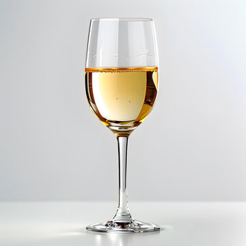 高腳杯里的白葡萄酒