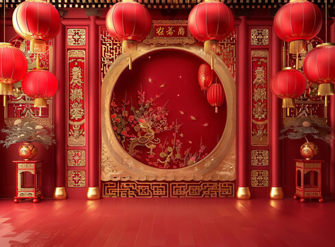 中國風(fēng)燈籠迎新春