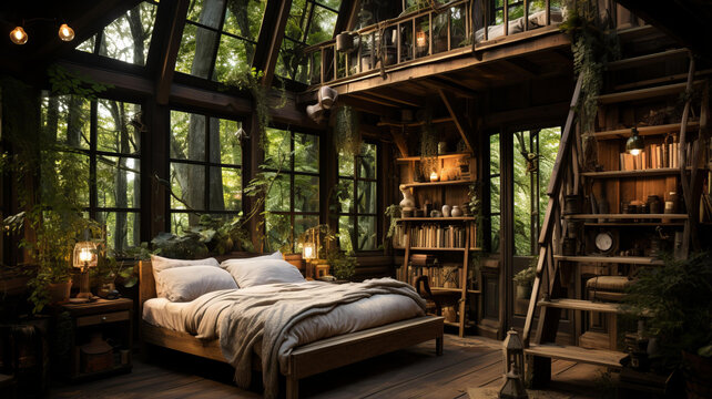 森林小屋的寧?kù)o角落