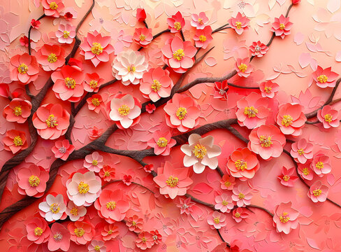 櫻花花瓣背景圖