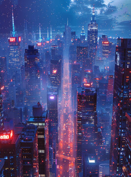 未來都市夜景