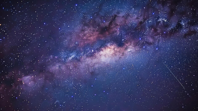 夜空中繁星點(diǎn)點(diǎn)還有流星劃過