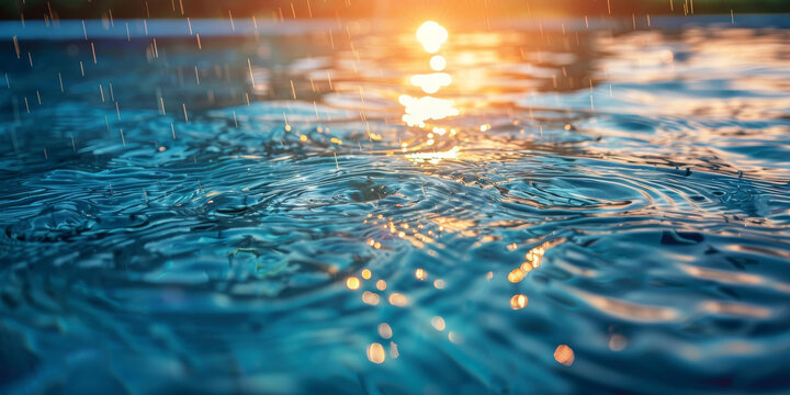 水面上有漣漪和陽光的倒影