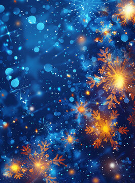 金色雪花圣誕背景