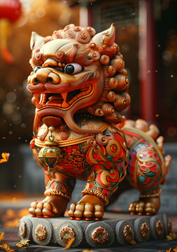 舞獅的AI圖片