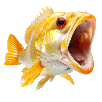 [免摳素材]一條黃色的大魚張著嘴