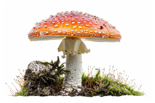 一只紅蘑菇