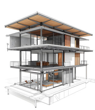 現(xiàn)代房屋建筑草圖設(shè)計