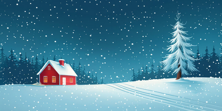 冬夜雪景圖