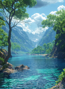 奇幻山水畫