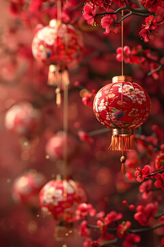 紅燈籠高高掛，春節(jié)喜慶祥和