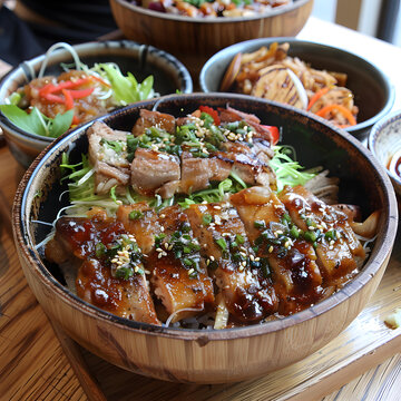 日式烤雞肉飯碗
