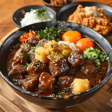 一碗香噴噴的土豆燉牛肉