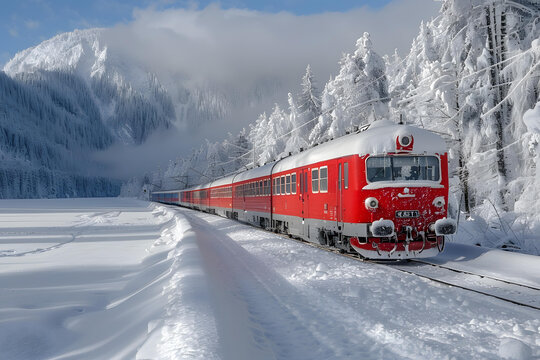 雪山紅火車