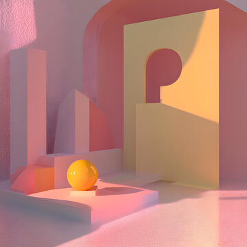 抽象幾何形狀背景 Minimalist 幾何圖形抽象