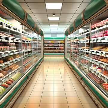 超市冷藏食品展示區(qū)