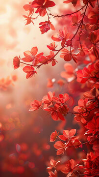 紅花微風(fēng)中搖曳