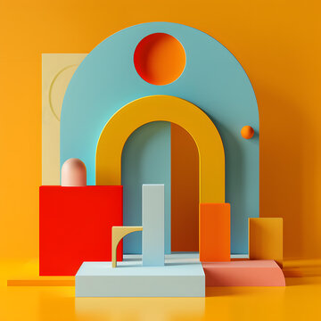 幾何形狀的3d渲染