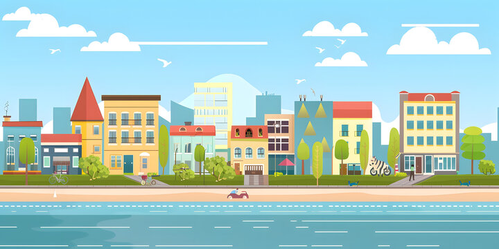 卡通城市建筑風(fēng)景