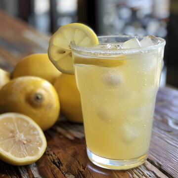 檸檬冰鎮(zhèn)飲料，清爽解渴