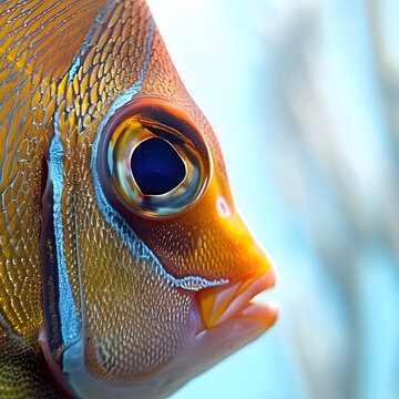 近距離拍攝的一條魚的臉