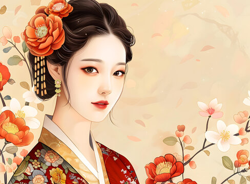 古風中國古代美女仕女圖