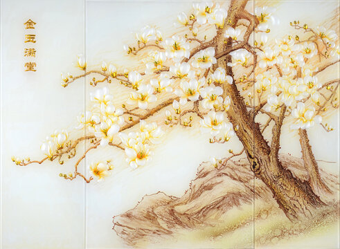工藝玻璃背景墻裝飾畫(huà)