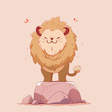 可愛獅子插畫