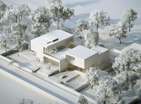 現(xiàn)代簡約風(fēng)格住宅建筑模型