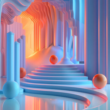 極簡建筑空間展臺(tái)